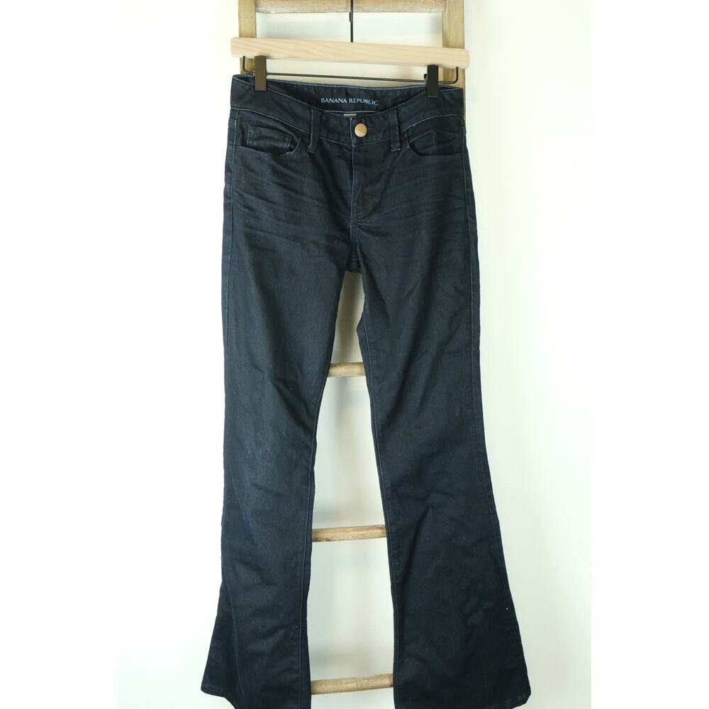 Banana Republic Womens 26  Super Dark Wash Low Rise Flare Jeans